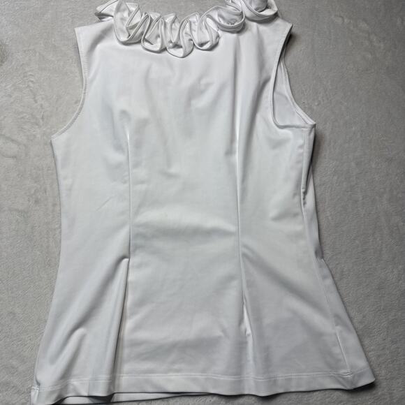 Sailor-Sailor Cricket Ruffle Neck White Sleeveless UPF 50+ SZ M Resortwear NWT - Picture 6 of 12